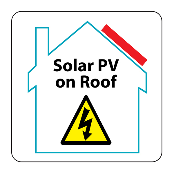 PV on Roof Warning Label